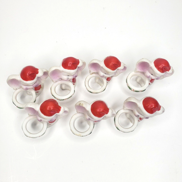 Vtg Set Mice Christmas Mouse CandleBuddy Hugger Climber Ceramic Beacon Hill Inc - Picture 4 of 9